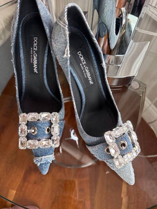 Dolce & Gabbana Distressed Patchwork Denim  Shoes