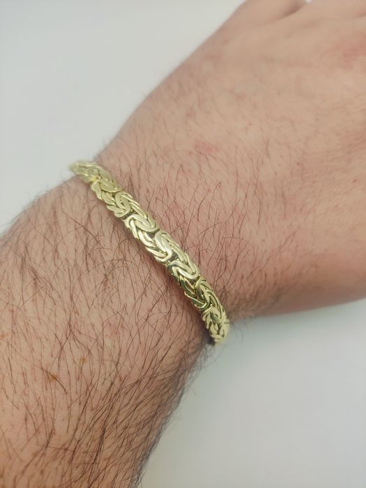 Złota Bransoletka Królewska Płaska Pr.585 14K 19cm