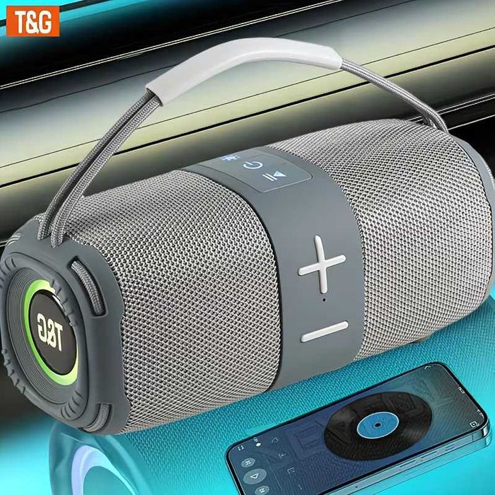 TG668 Coluna Bluetooth Portátil LED TWS FM USB TF 1500mAh