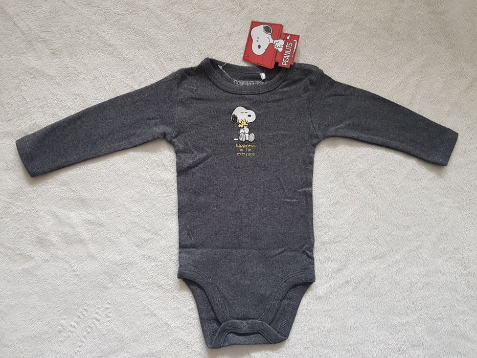 body 80 snoopy peanuts zestaw długi rękaw komplet pakiet paka 3 sztuki