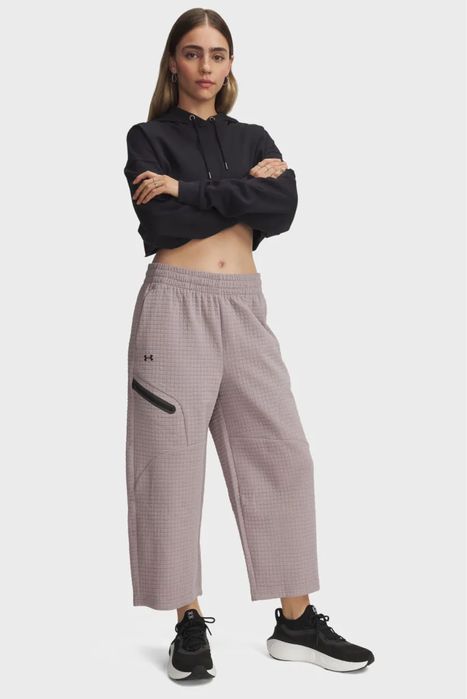 Under Armour Жіночі пудрові спортивні штани Unstoppable Flc Grid Crop