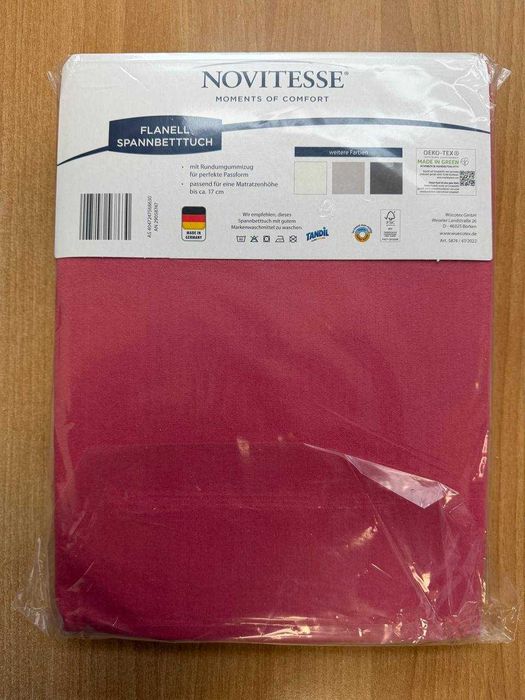Простынь на резинке односпальная Фланель (100% Хлопок) - Германия