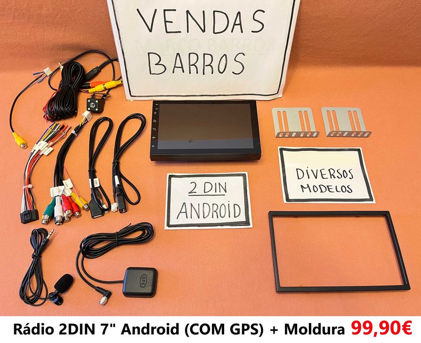 (NOVO) Rádio 2DIN 7" ANDROID 13 • [4+32GB] OFERTA Câmera Moldura • GPS
