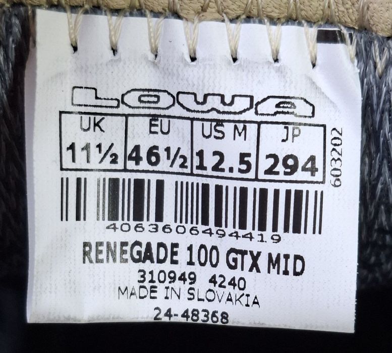 Черевики Lowa Renegade 100 GTX MID, 41½р, 46½р.