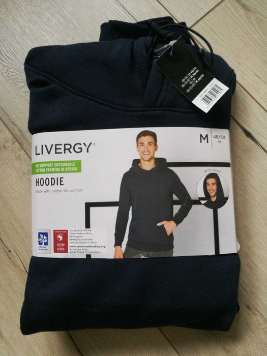 Nowa męska bawełniana bluza z kapturem LIVERGY M