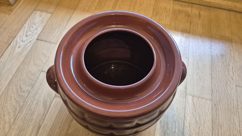 garnek kamionkowy do kiszenia kapusty, ogórków