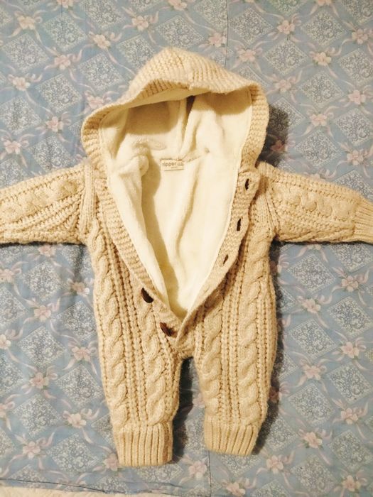 В'язаний теплий чоловічок, комбінезон для новороджених