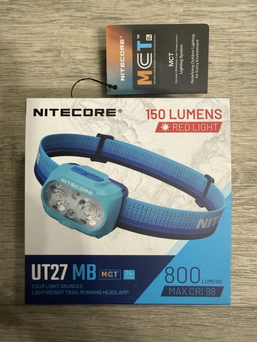 Налобний ліхтар Nitecore UT27 MB MCT з акумулятором, потужне червоне світло та універсальне живлення