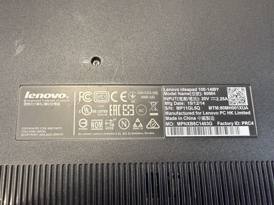 Ноутбук Lenovo ideapad 100-14 BY