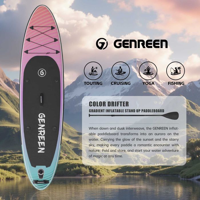 Надувна SUP дошка для плавання GENREEN 305 см Volcanic Coast Adventure Series