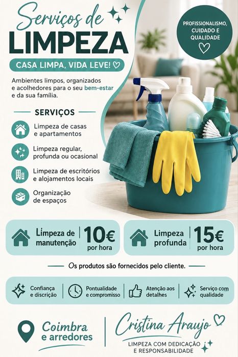 Cleaning Services in Coimbra and Surrounding Areas | Residences, Apartments, Offices, and Local Accommodations
