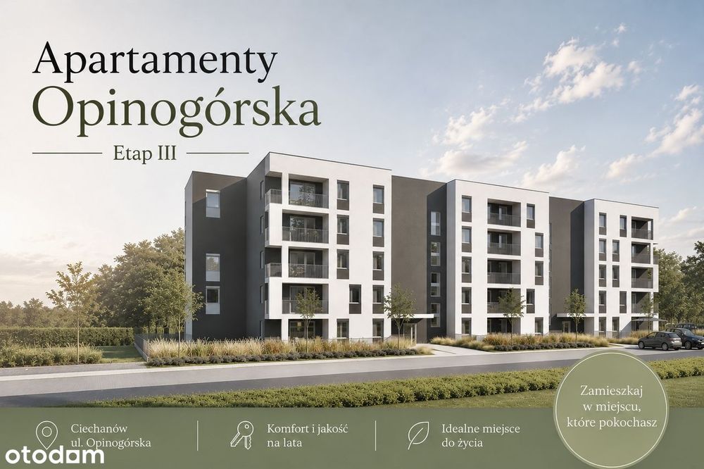 Już w sprzedaży !!! Etap III Apartamenty Opinogórska - 59,54 m2