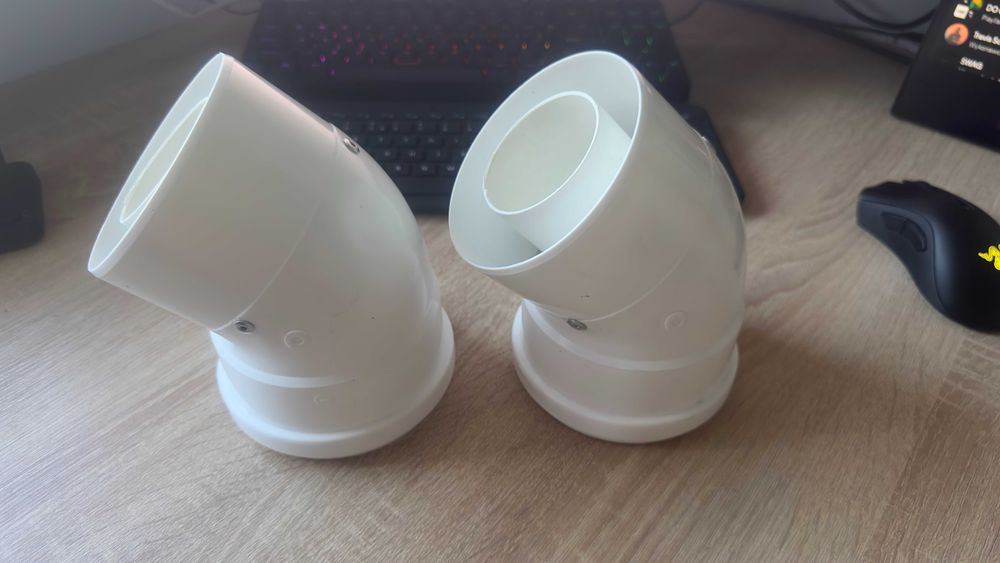 Kolano koncentryczne Ricom PP 45 stopni 60/100 2 szt.