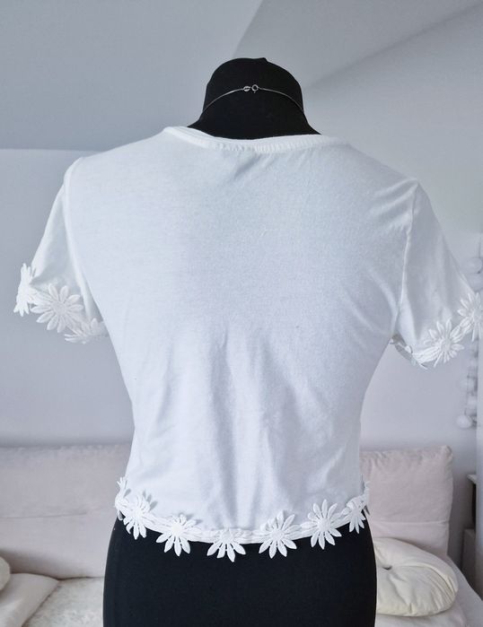 Bluzka biala,krótka"Topshop".
