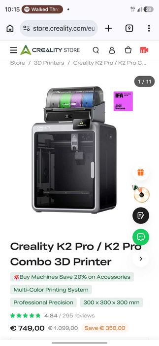 Impressora 3D Creality K2 Combo + diversos filamentos