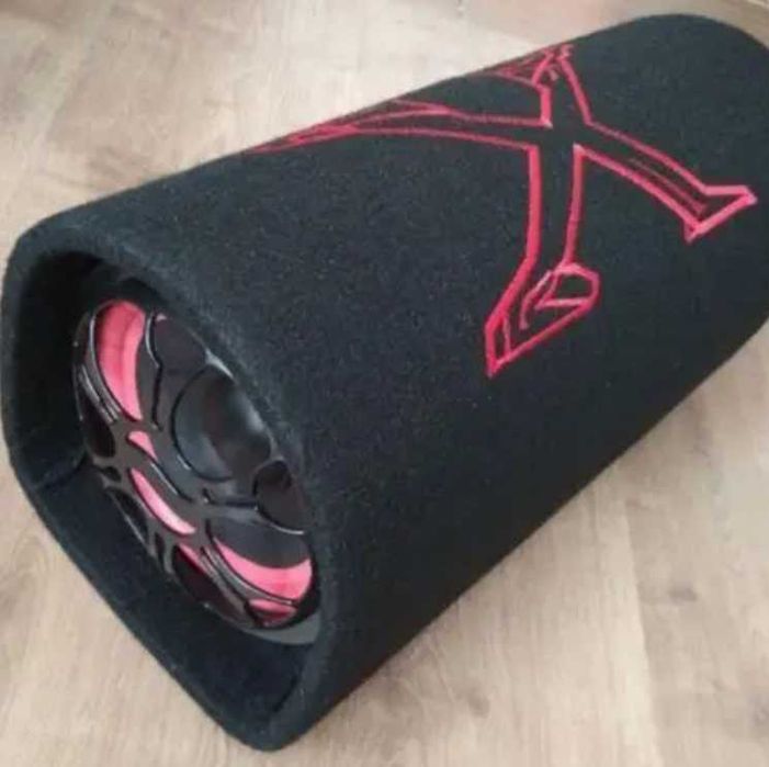 Сабвуфер 600в бочка самбуфер и кабеля для подключения в машине и дома