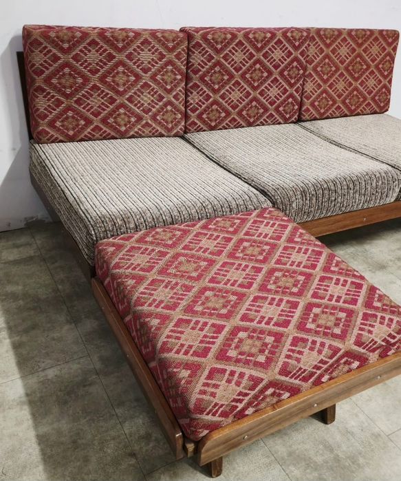 Sofa z Podnóżkiem Tatra Nabytok Lata 60