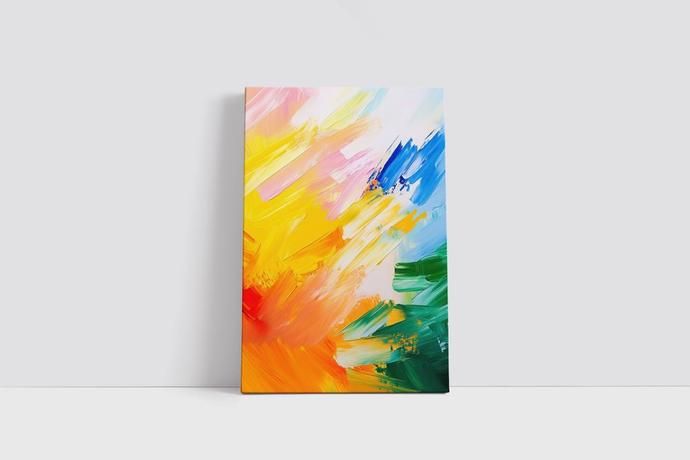 Kolorowy Obraz Abstrakcyjny na Płótnie 60x90 cm do Wnętrz