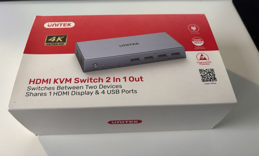 Unitek Przełącznik KVM 4K HDMI 2.0 2-in 1-out +USB