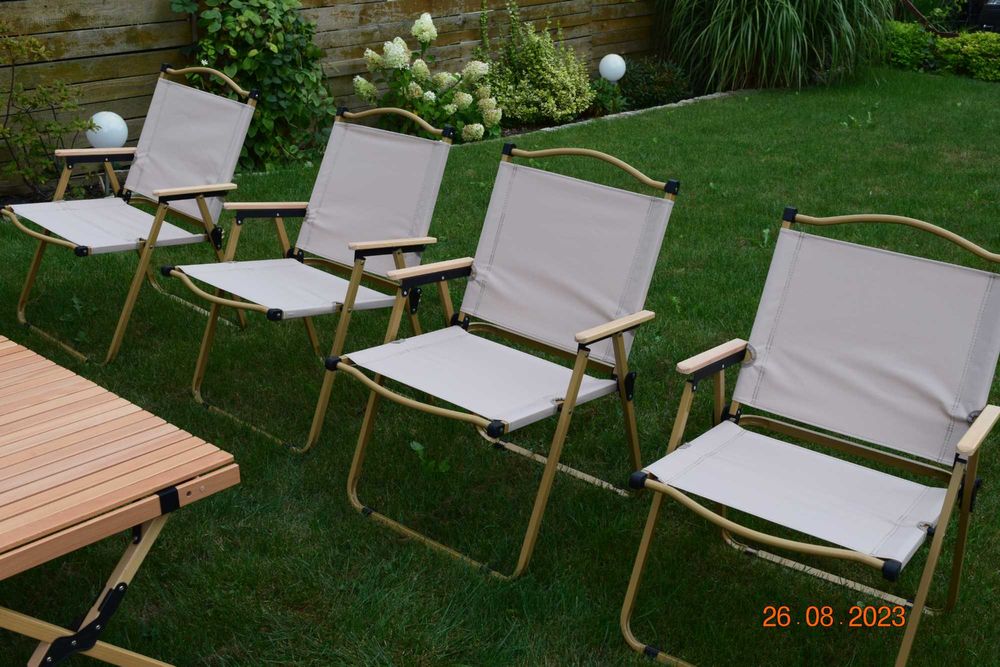 krzesło składane campigowe turystyczne drewno buk