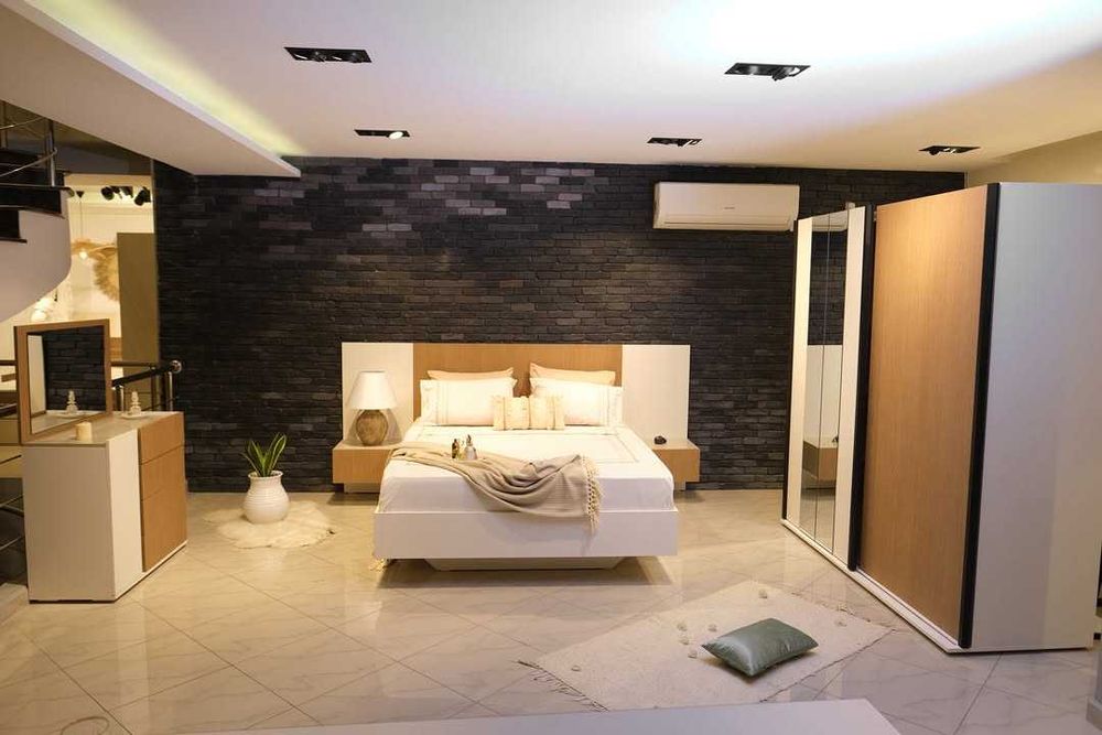 Conjunto Quarto Completo Casal Novo | Cama Roupeiro Cómoda Mesa