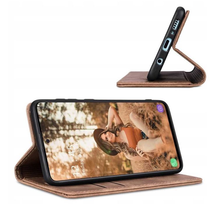 CaseMe ekskluzywne Etui Portfel Skórzany Samsung S20 Plus - brązowe