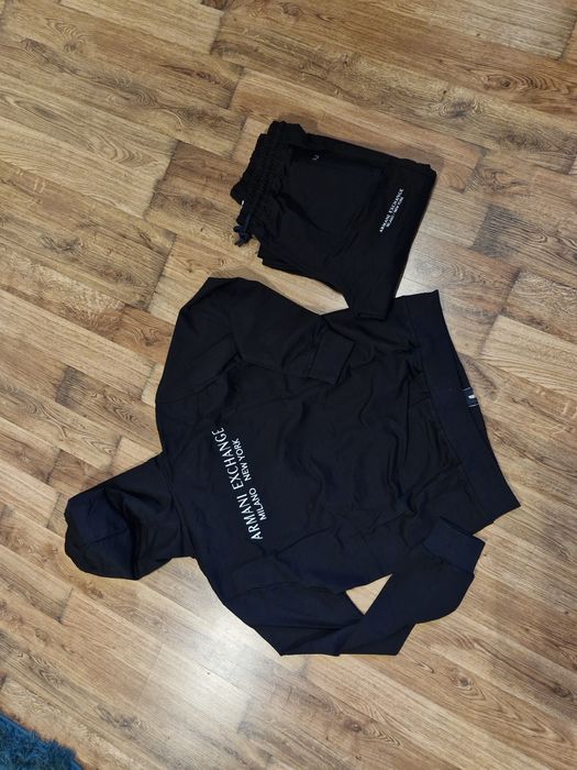 Nowy dres meski 2nitkowa bawełna bluza z kapturem suwak spodnie AX  xl