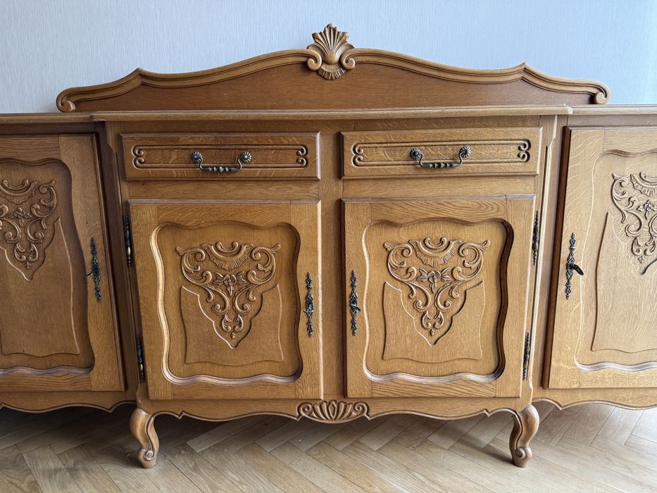 Komoda w stylu ludwikowskim drewniana dębowa vintage