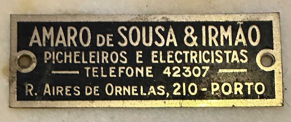 Quadro elétrico antigo, base mármore, porta-fusíveis porcelana