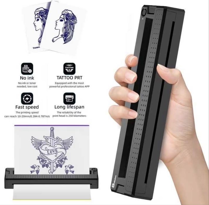 Тату принтер професійний трансферний Bluetooth/USB,Android/ iOS/Win/Mac | Термопринтер а4