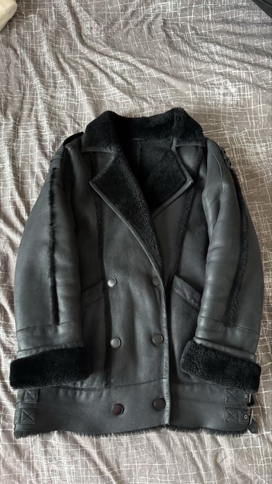 Шкіряна натуральна дублянка на овчині