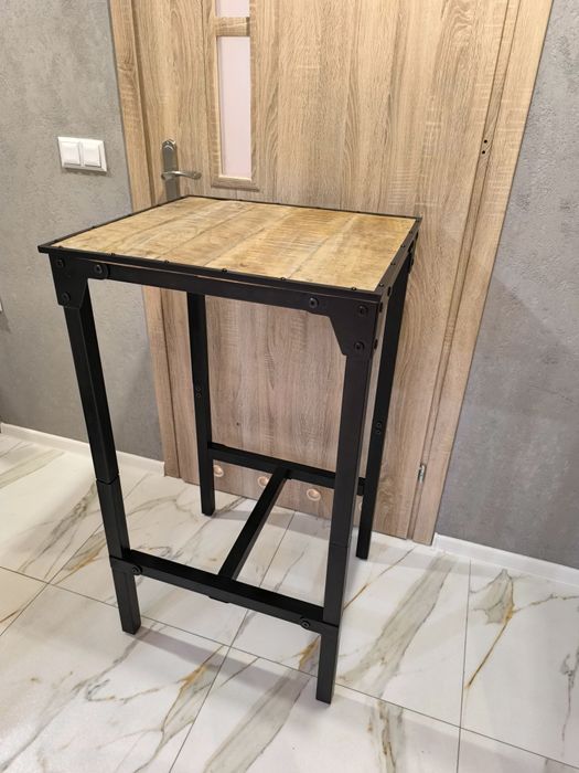 Nowy Stolik barowy, 60x55x107 cm, surowe drewno mango stół unikatowy