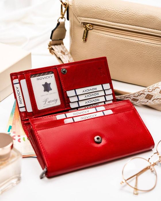 duży, pojemny portfel damski ze skóry naturalnej - rovicky