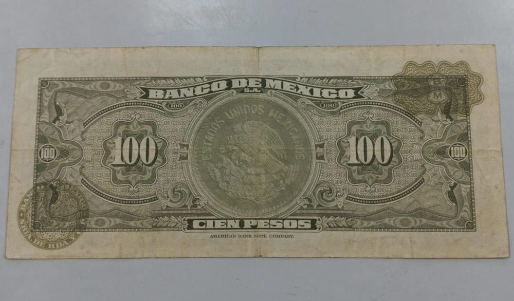 Рідкісна Банкнота 100 мексиканських песос, 1972 рік, Мексика, Гроші.