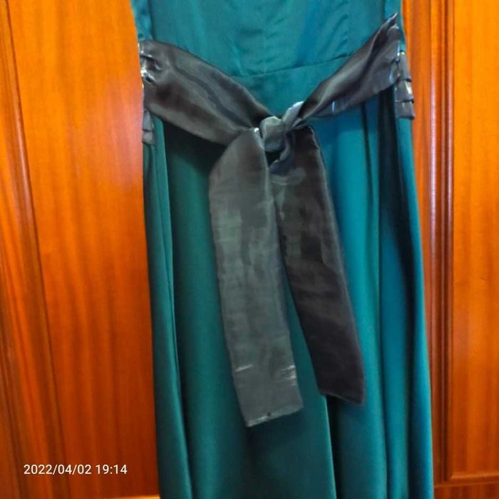 Vestido de cerimónia azul petróleo (Tamanho 38) - BOM ESTADO