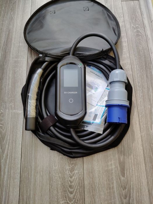 Зарядний пристрій AFYEEV для Tesla NACS 7 кВт 32А Wi-Fi кабель 5м EV Charger регулювання 6–32A LCD дисплей CEE Blue 230V
