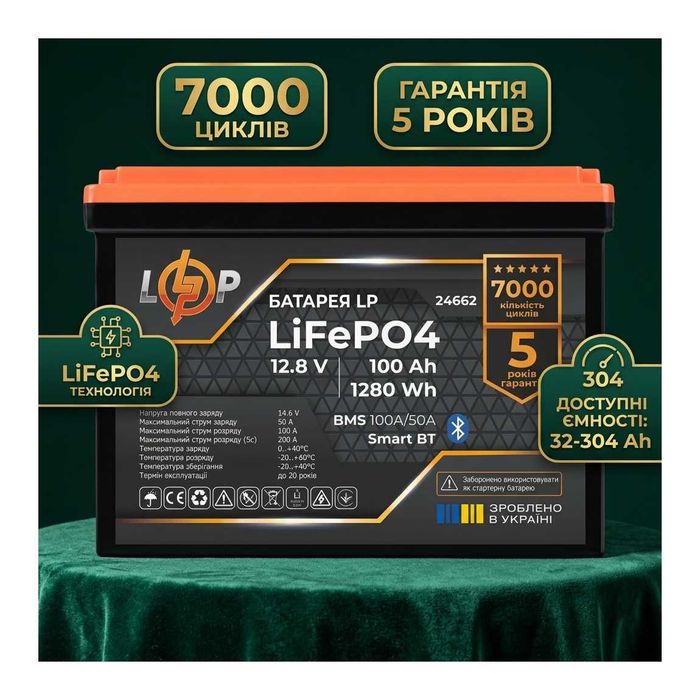 Гарантия 5 лет! Аккумулятор lifepo4 100ah 12м 1280W, ячейки eve/catl