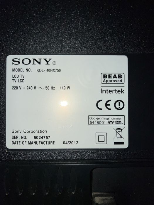Telewizor Sony kdl40hx750 wifi