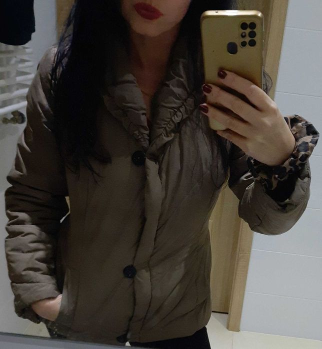 Bezowa zimowa wiosenna kurtka guess 36 38 s m