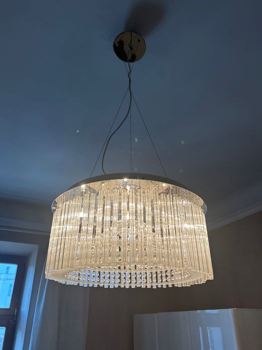 Krysztalowy zyrandol w stylu art deco/retro Stan bardzo dobry