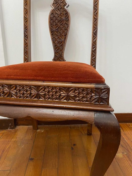 6 cadeiras de mesa de sala trabalhadas dos 60