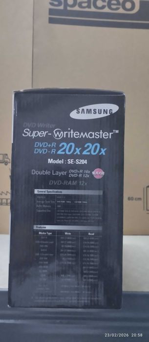 Samsung Super Writemaster SE-S204 Gravador de DVD Externo USB RAM 12X