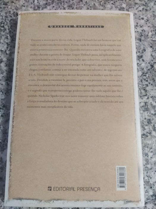 Livro de Nicholas Sparks um homem com sorte