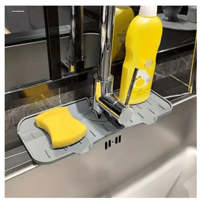 Силіконовий універсальний килимок для раковини KitchenMat, сірий