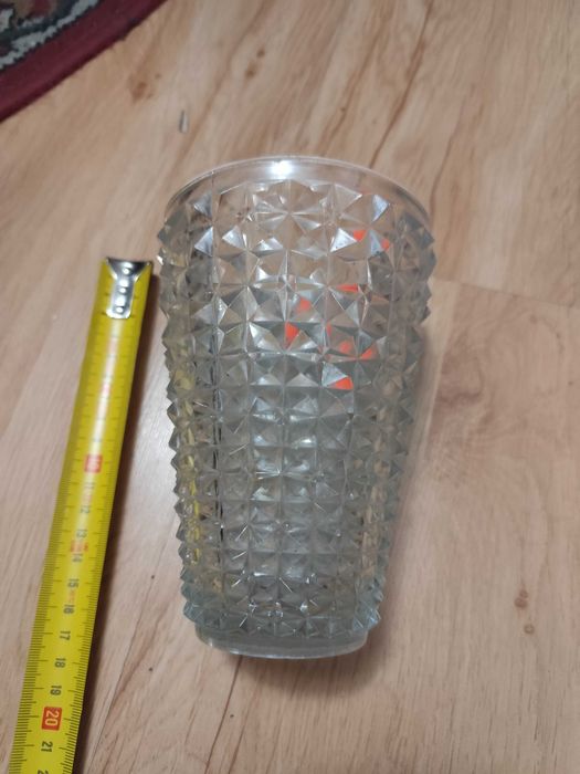 Lodowy grys wazon loft grube szkło Niemen