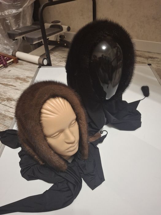 Капор-косинка норковий сірий