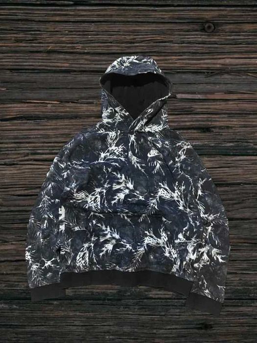 Bluza z kapturem hoodie Nike camo czarny haft logo swoosh