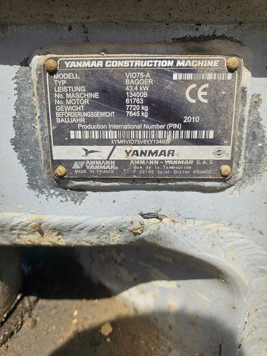Yanmar Vio 75 2010r  8tyś mth Doinwestowana