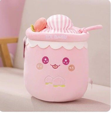 Pluszak maskotka przytulanka bubble tea różowa