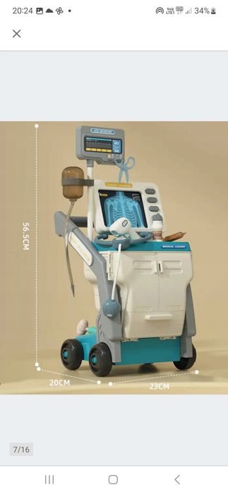 Wózek lekarski zestaw małego lekarza zabawka edukacyjna z dzwiekiem